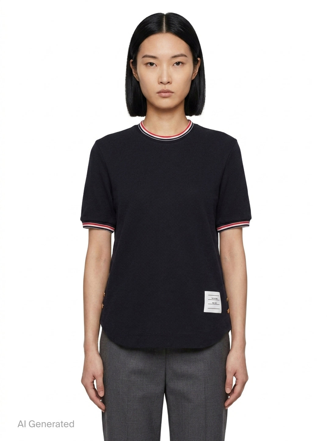RWB Tipping Short Sleeve Tee | Thom Browne | Club21 - front