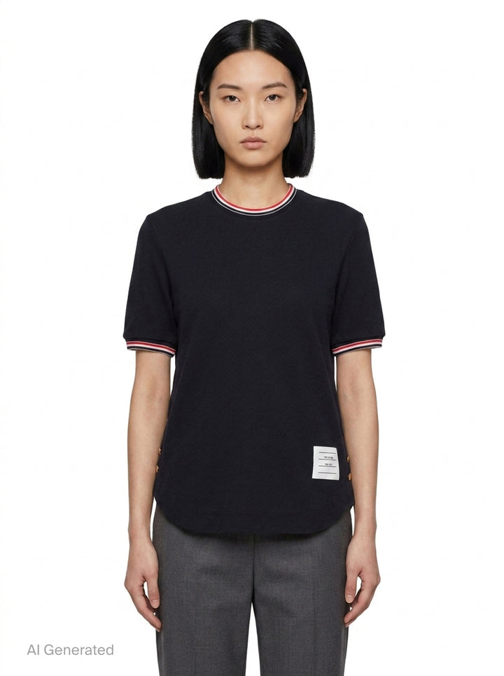 RWB Tipping Short Sleeve Tee | Thom Browne | Club21 - front