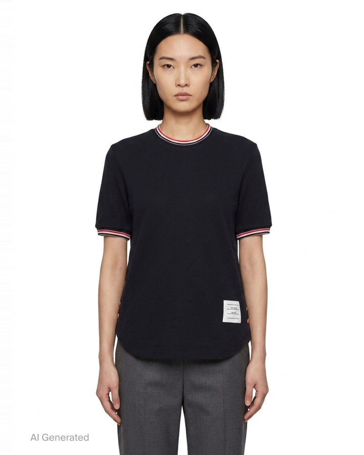 RWB Tipping Short Sleeve Tee | Thom Browne | Club21 - front