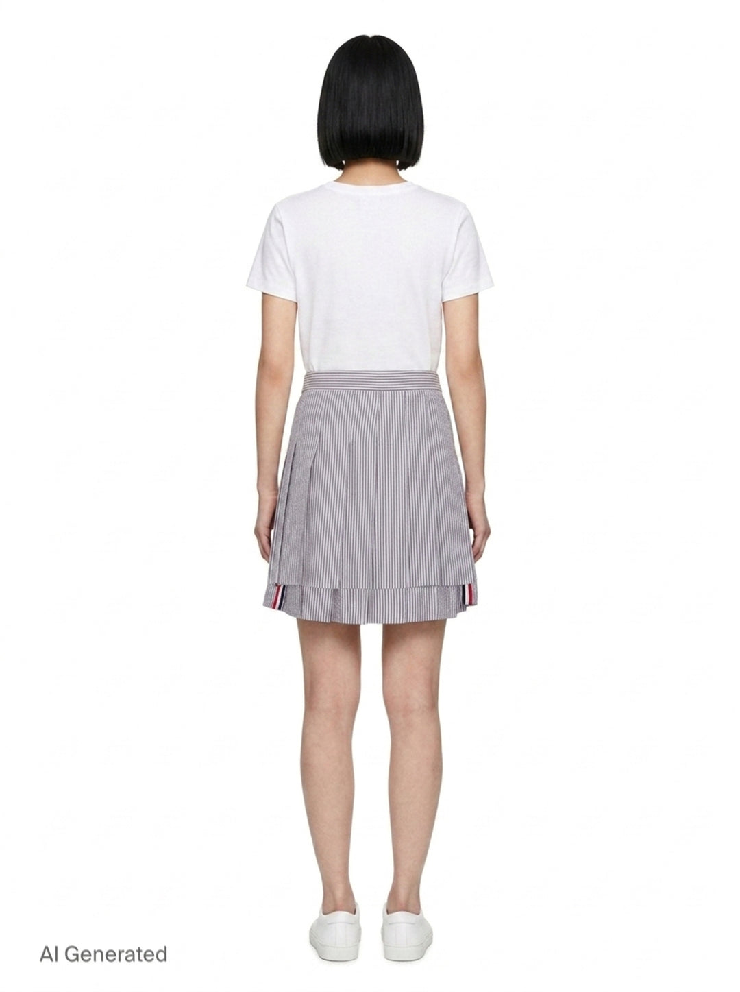 Seersucker Mini Pleated Skirt | Thom Browne | Club21 - back