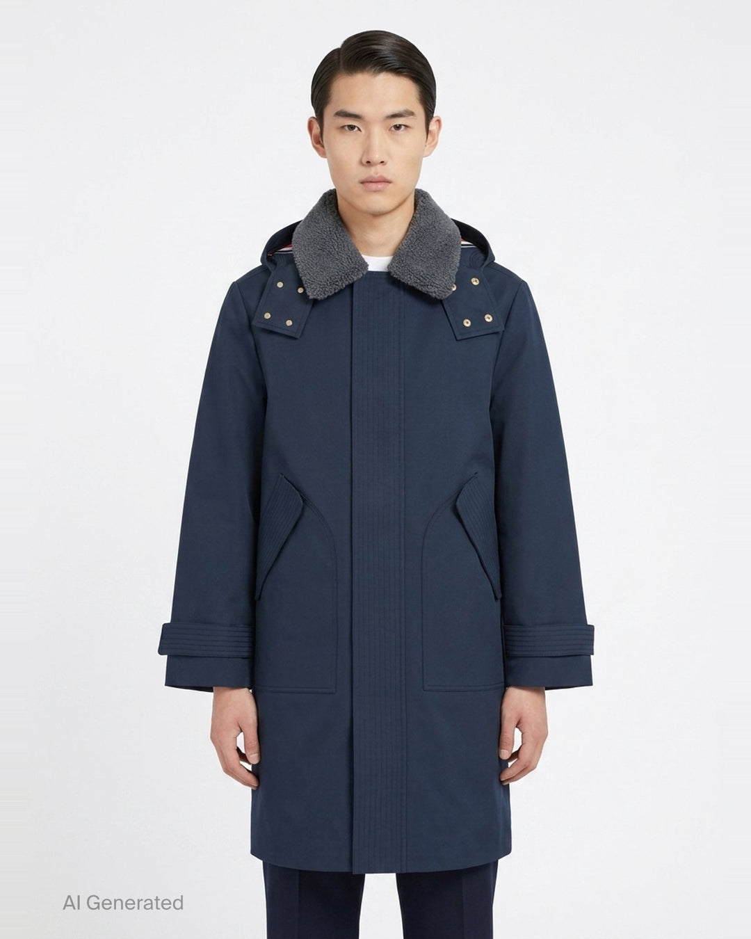 Shell Bal Collar Rain Coat | Thom Browne | Club21 - front