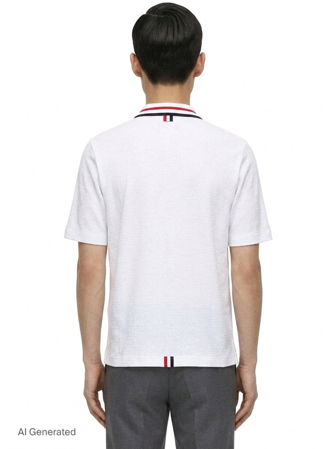 Short Sleeve Button Down Polo | Thom Browne | Club21 - back