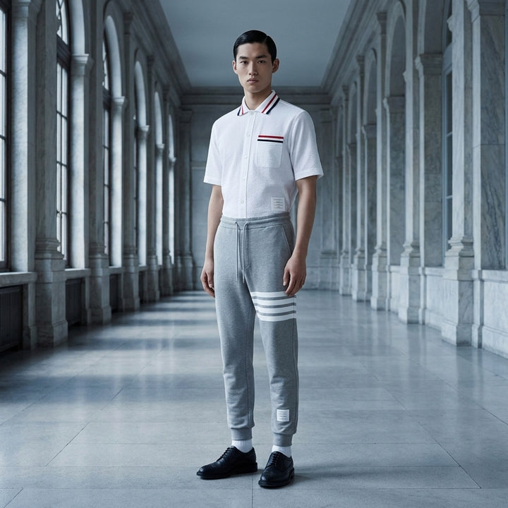 Short Sleeve Button Down Polo | Thom Browne | Club21 - lifestyle
