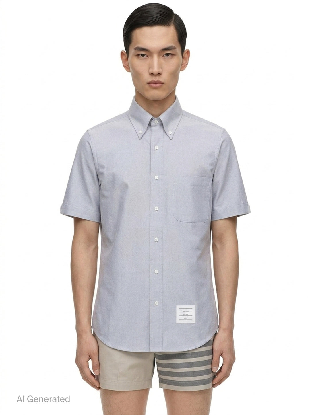 Short Sleeve Button-Down Shirt | Thom Browne | Club21 - front
