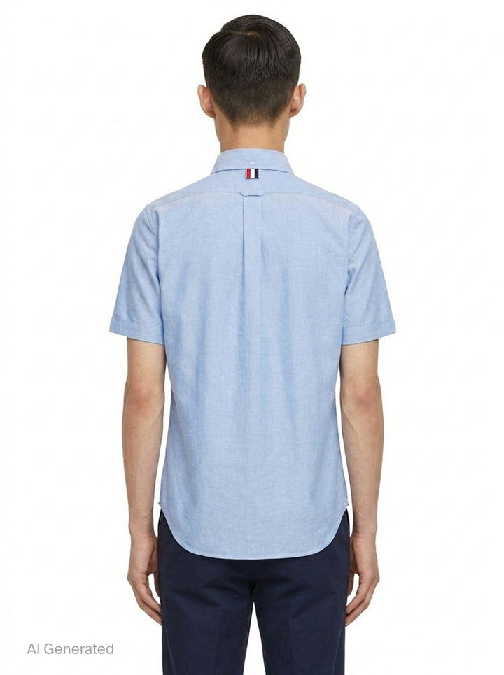 Short Sleeve Button Down Shirt | Thom Browne | Club21 - back