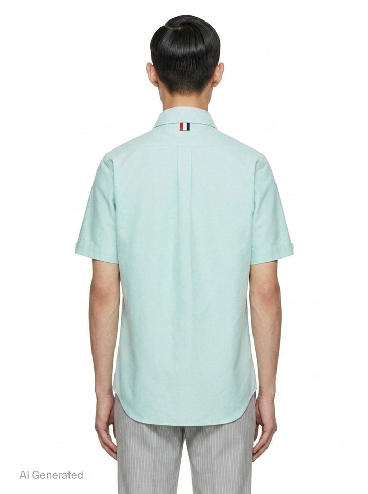 Short Sleeve Button-Down Shirt | Thom Browne | Club21 - back