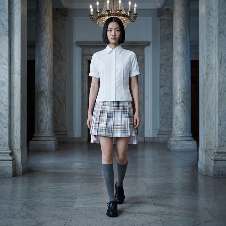 Short Sleeve Cropped Shirt | Thom Browne | Club21 - lifestyle