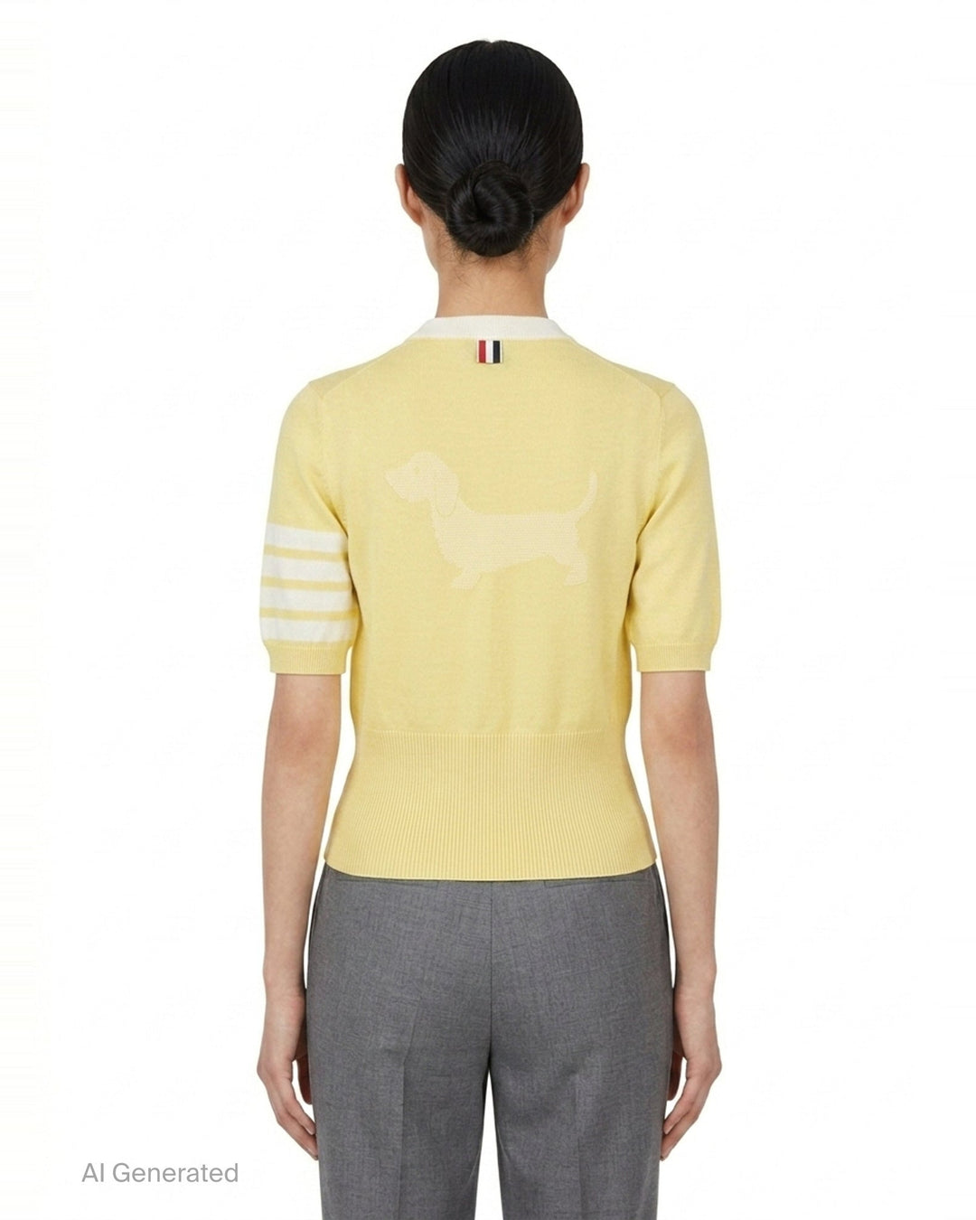 Short Sleeve Intarsia Knit Tee | Thom Browne | Club21 - back