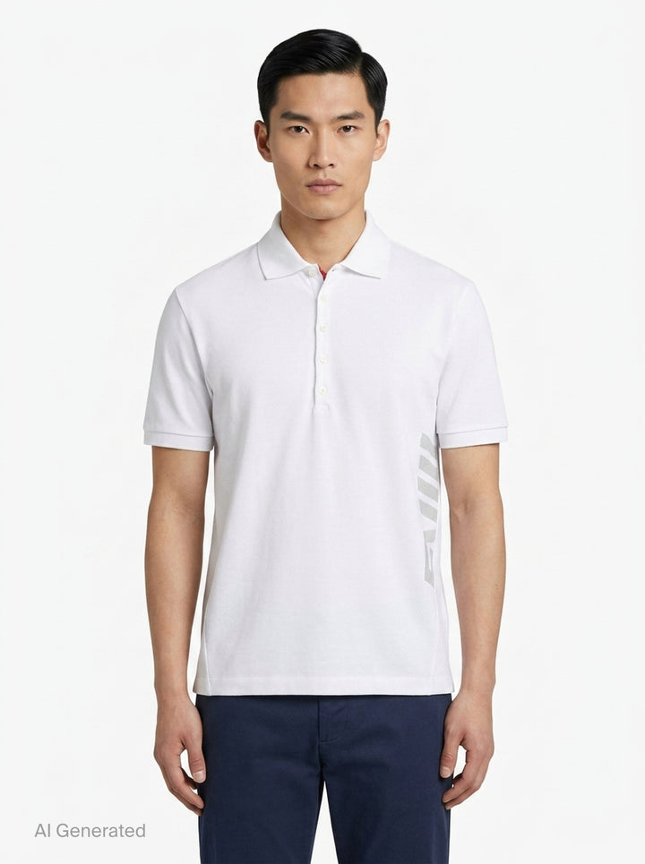 Short Sleeve Piqué Polo Shirt | Thom Browne | Club21 - front