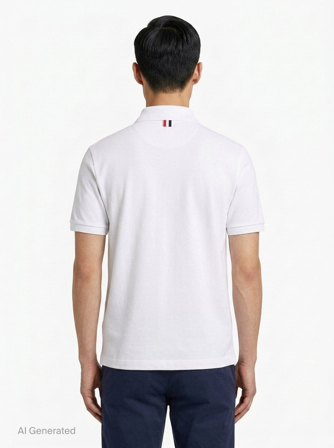 Short Sleeve Piqué Polo Shirt | Thom Browne | Club21 - back