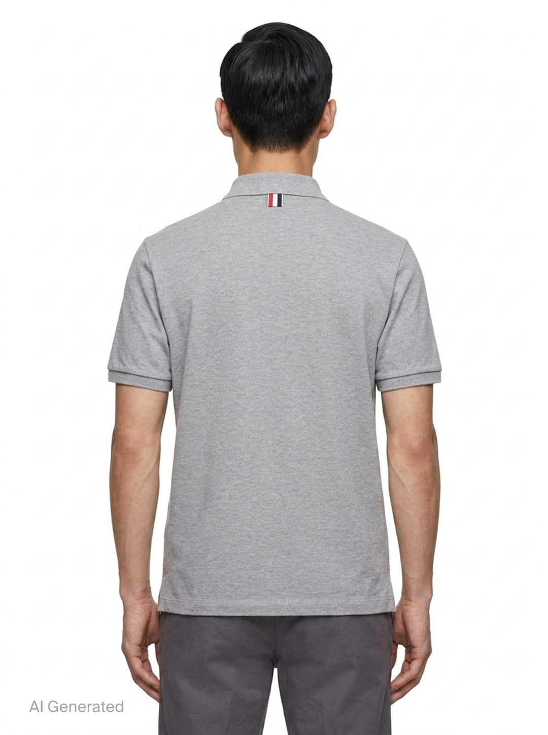 Short Sleeve Piqué Polo Shirt | Thom Browne | Club21 - back