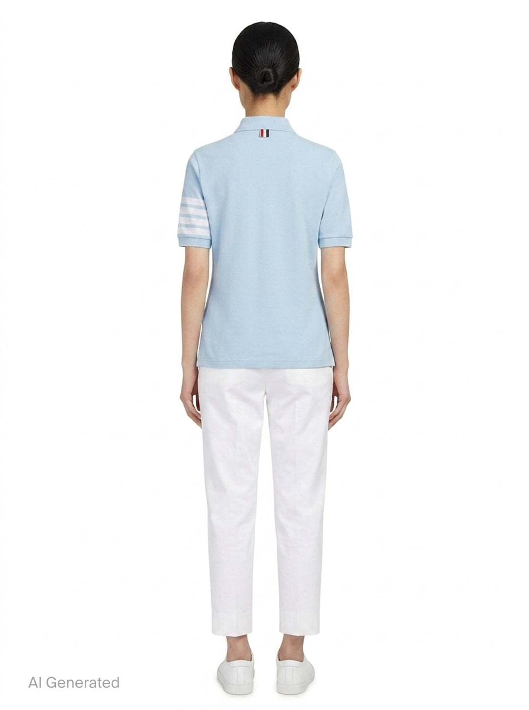 Short Sleeve Polo With 4-Bar Stripe | Thom Browne | Club21 - back
