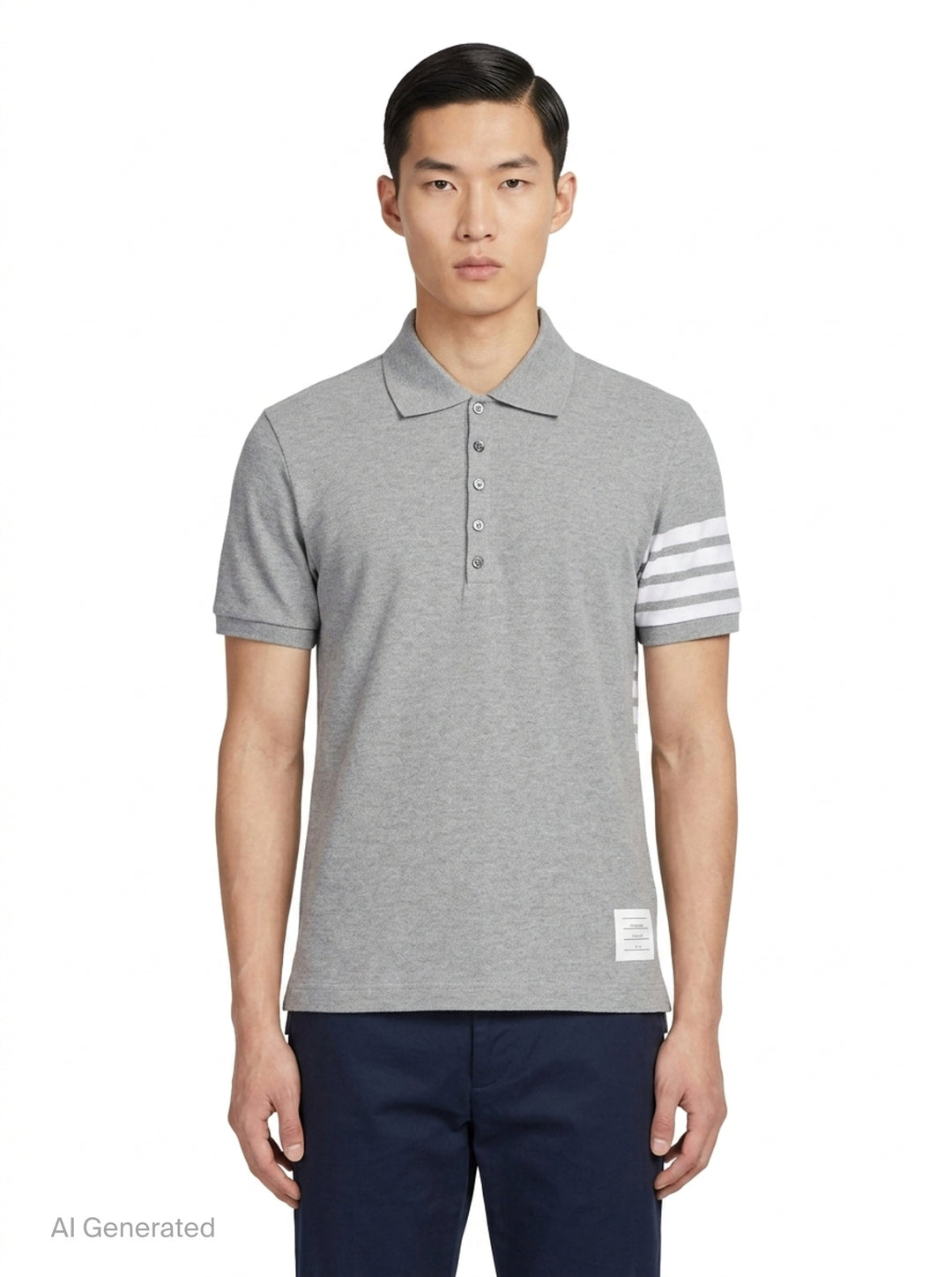 Short Sleeve Rib Cuff Polo | Thom Browne | Club21 - front