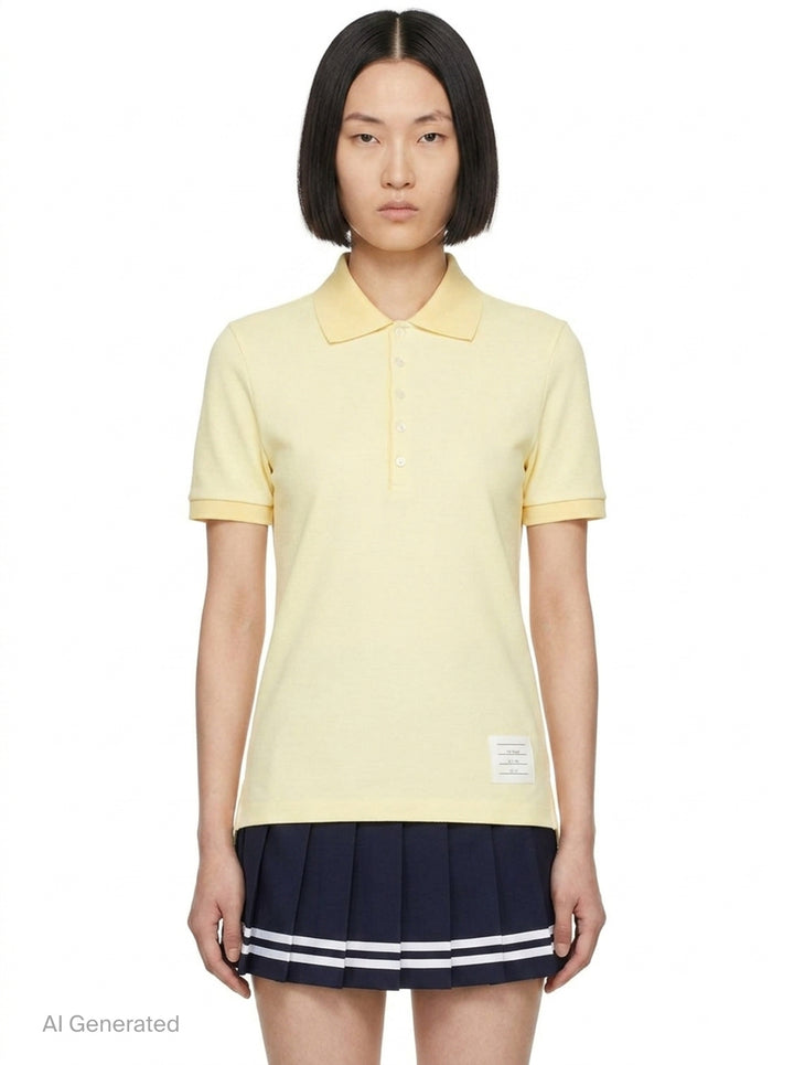 Short Sleeve Rib Cuff Polo | Thom Browne | Club21 - front