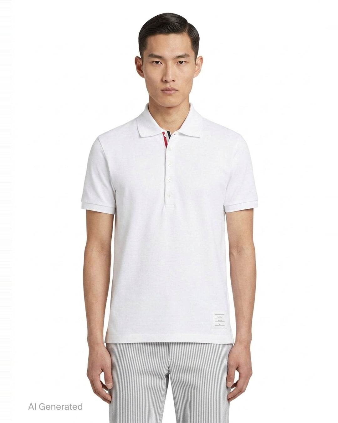 Short Sleeve Rib Cuff Polo | Thom Browne | Club21 - front