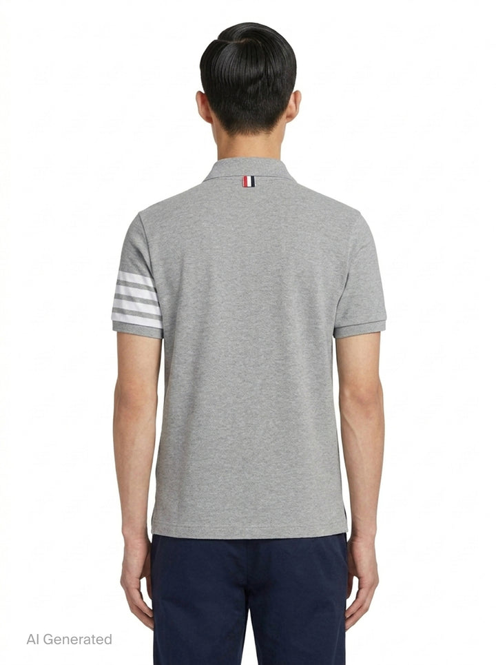 Short Sleeve Rib Cuff Polo | Thom Browne | Club21 - back