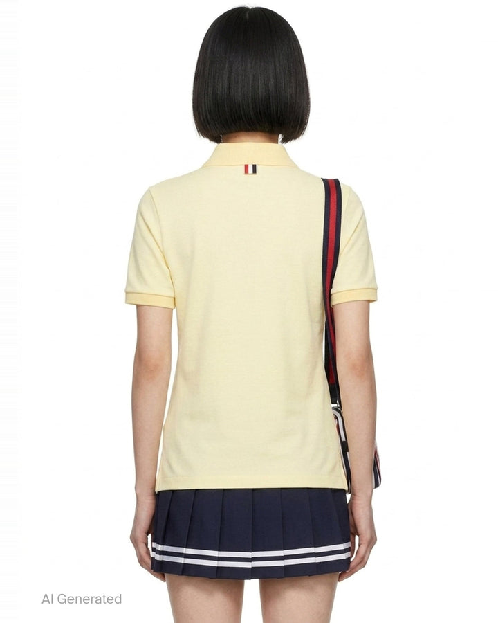 Short Sleeve Rib Cuff Polo | Thom Browne | Club21 - back