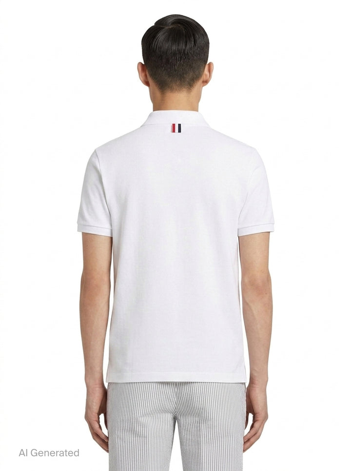 Short Sleeve Rib Cuff Polo | Thom Browne | Club21 - back
