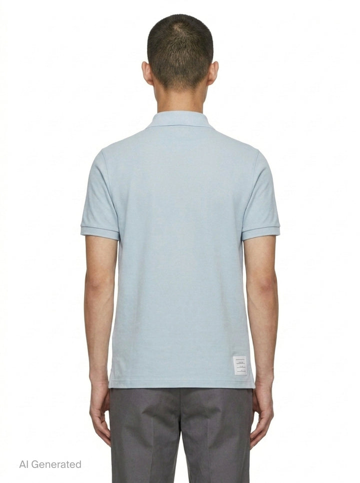 Short Sleeve Rib Cuff Polo | Thom Browne | Club21 - back