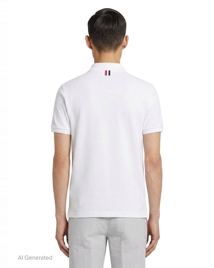 Short Sleeve Rib Cuff Polo | Thom Browne | Club21 - back