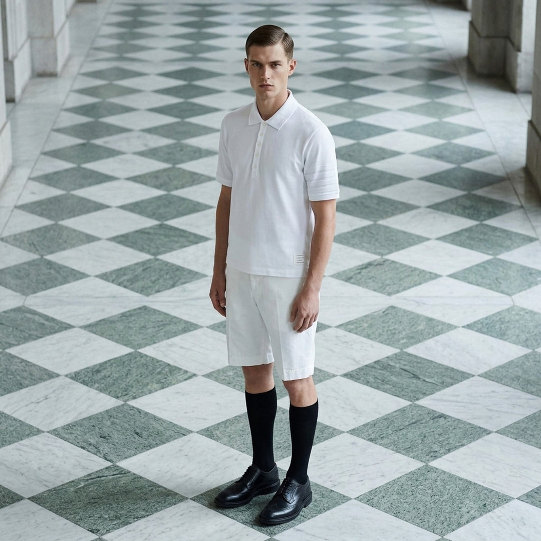 Short Sleeve Rib Cuff Polo | Thom Browne | Club21 - lifestyle