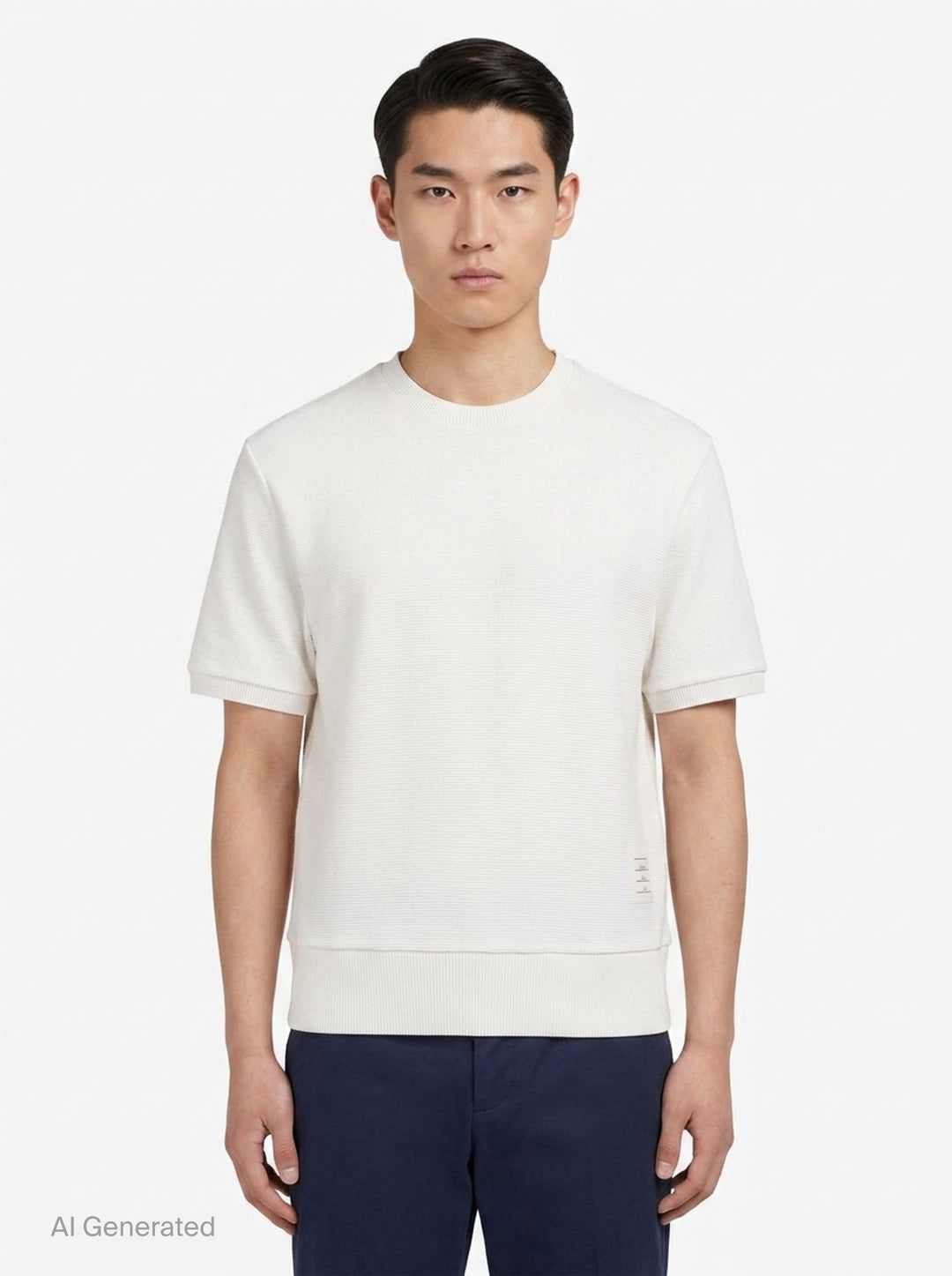 Short Sleeve Rib Cuff Tee | Thom Browne | Club21 - front
