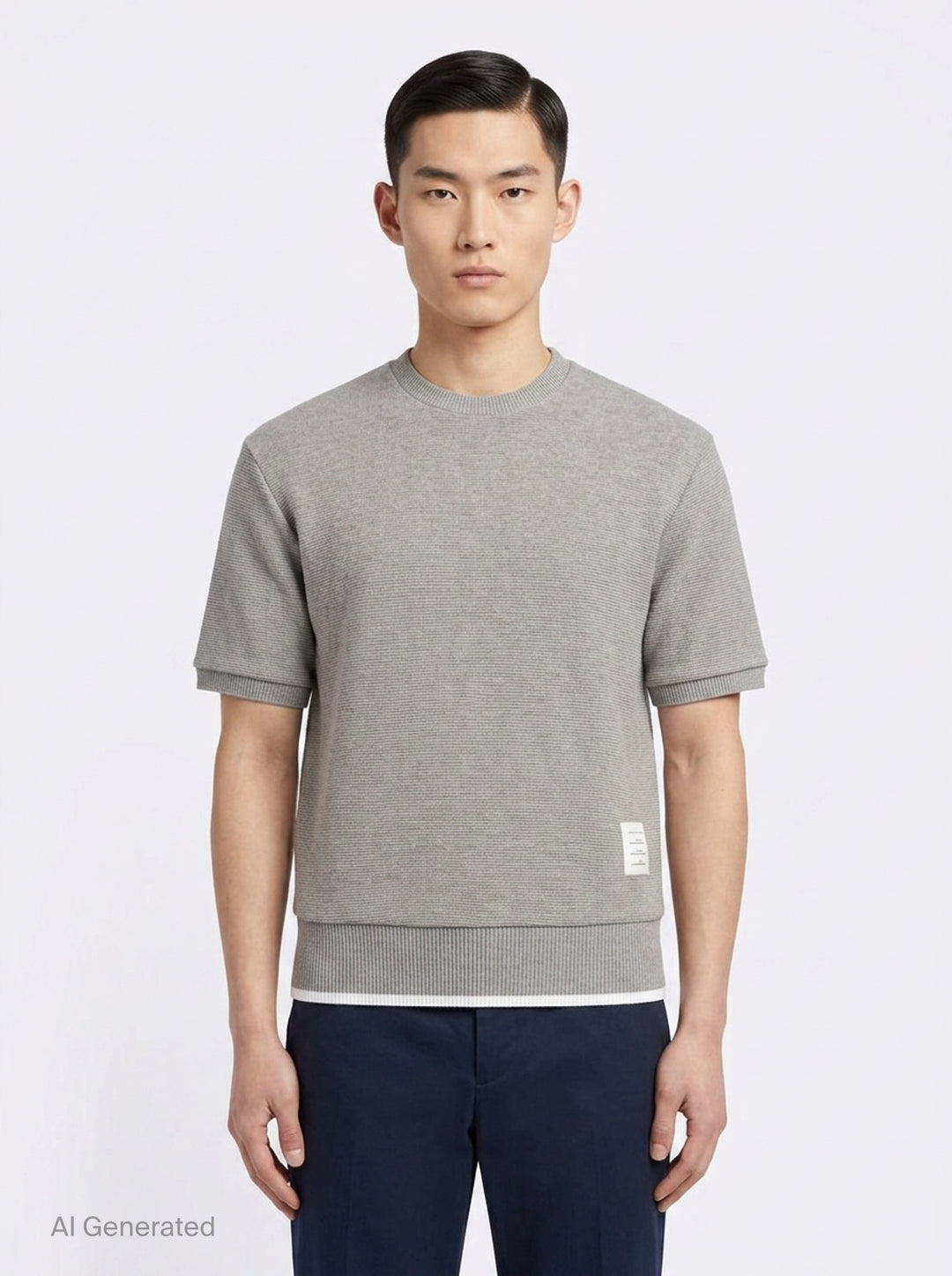 Short Sleeve Rib Cuff Tee | Thom Browne | Club21 - front