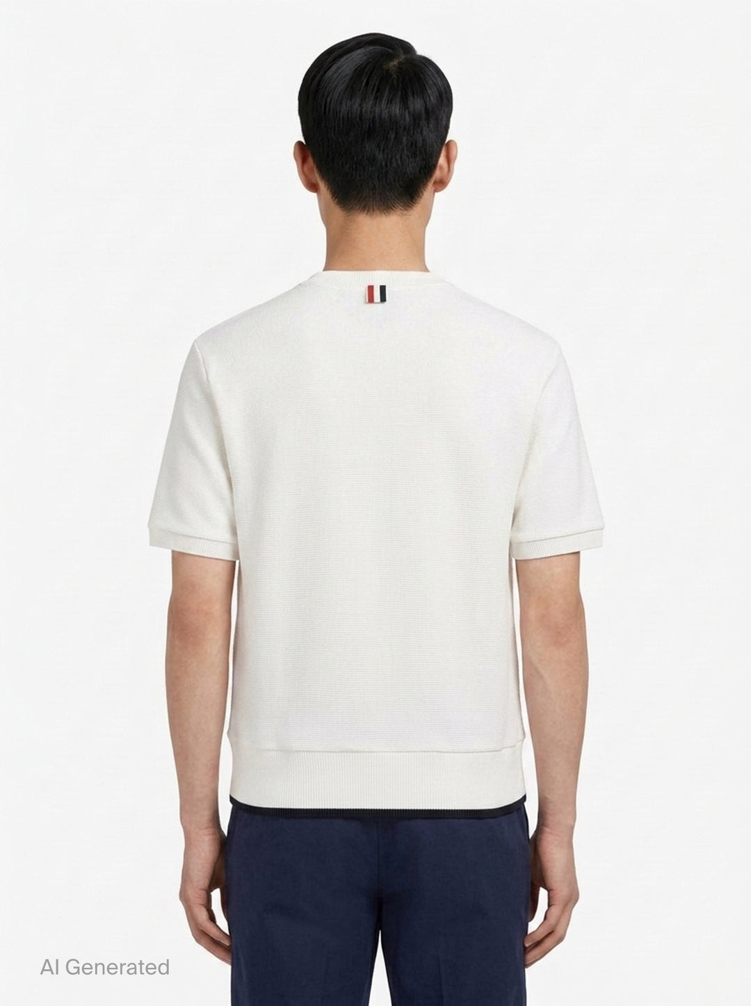 Short Sleeve Rib Cuff Tee | Thom Browne | Club21 - back