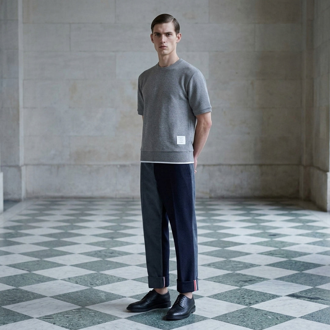 Short Sleeve Rib Cuff Tee | Thom Browne | Club21 - lifestyle