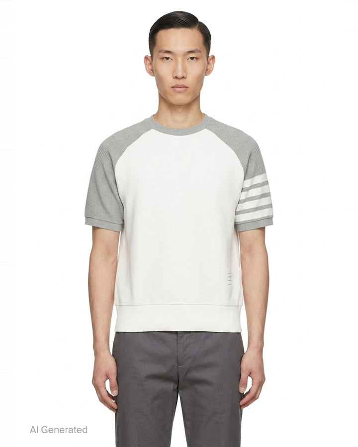 Short Sleeve Saddle Sweatshirt | Thom Browne | Club21 - front