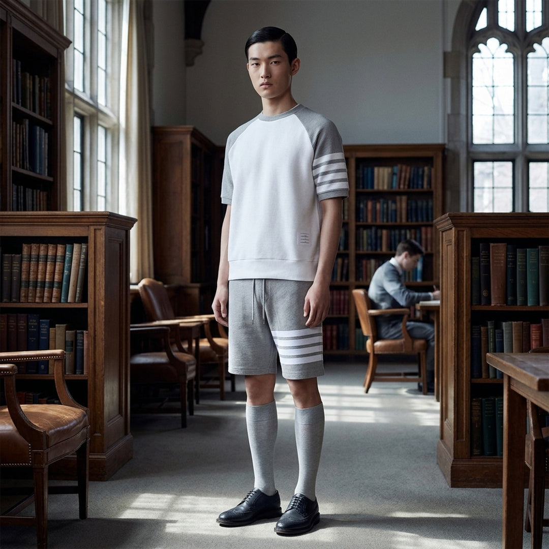 Short Sleeve Saddle Sweatshirt | Thom Browne | Club21 - lifestyle
