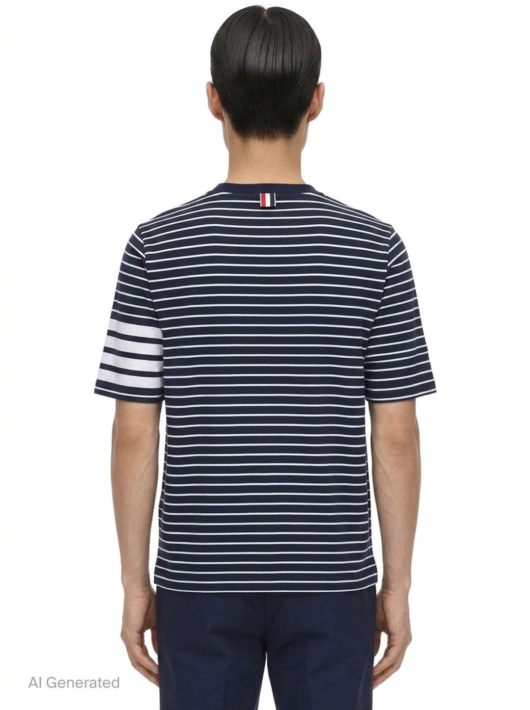 Short Sleeve Stripe Pocket Tee | Thom Browne | Club21 - back