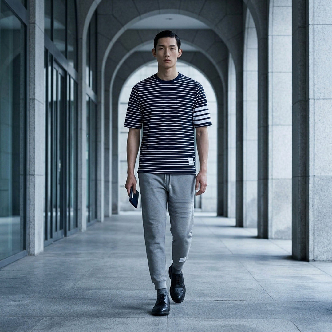 Short Sleeve Stripe Pocket Tee | Thom Browne | Club21 - lifestyle