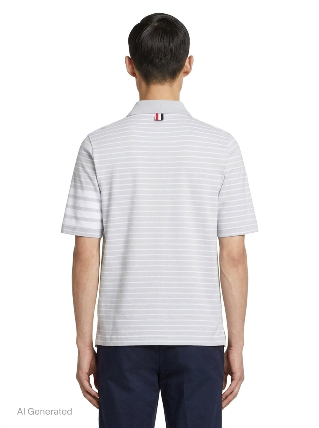 Short Sleeve Striped Polo | Thom Browne | Club21 - back