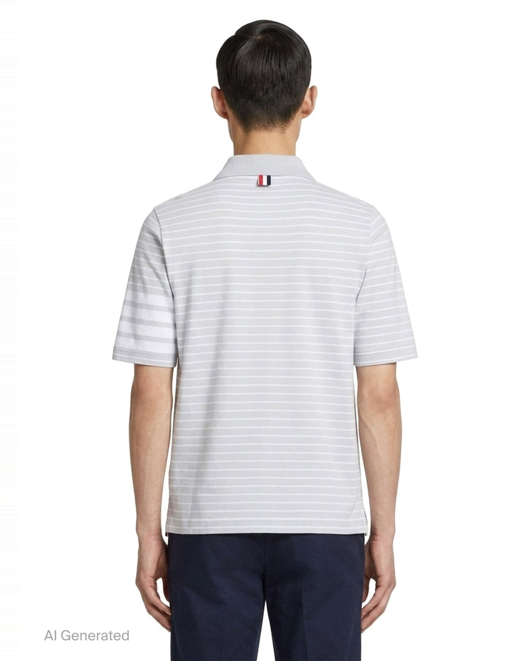 Short Sleeve Striped Polo | Thom Browne | Club21 - back