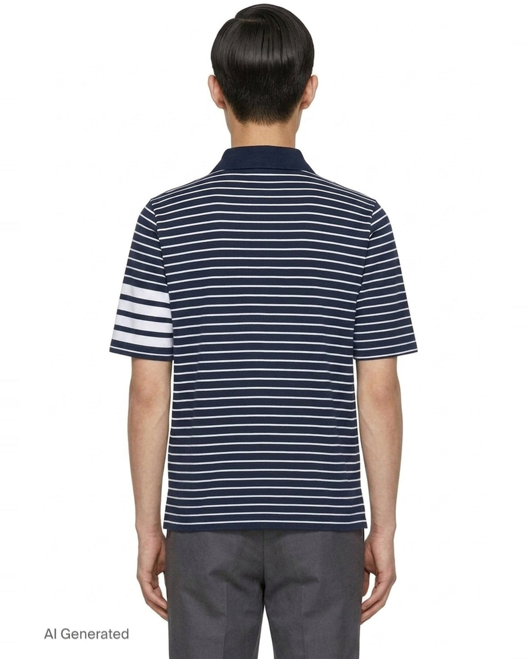 Short Sleeve Striped Polo | Thom Browne | Club21 - back
