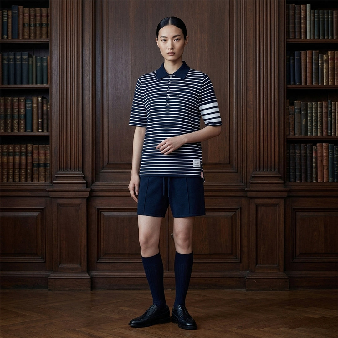 Short Sleeve Striped Polo | Thom Browne | Club21 - lifestyle