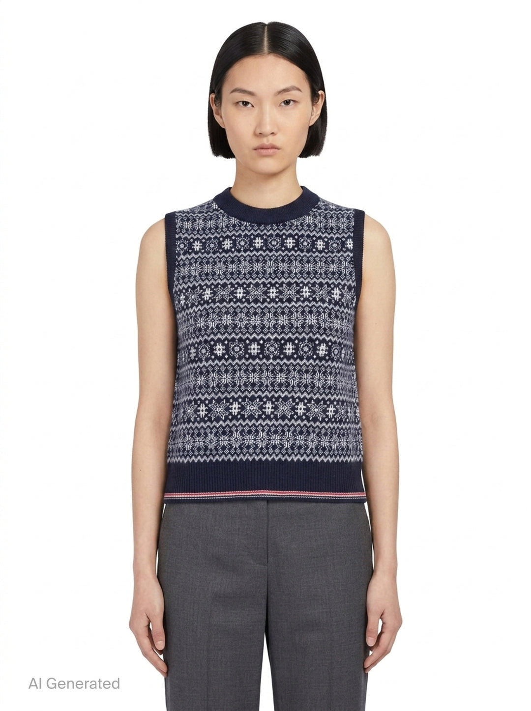 Snowflake Fair Isle Knit Vest | Thom Browne | Club21 - front