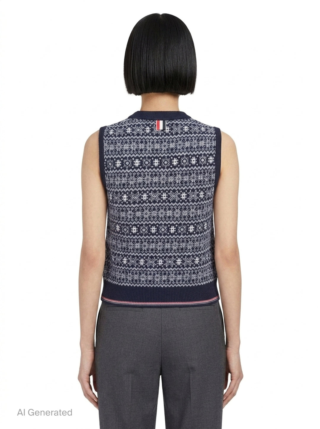 Snowflake Fair Isle Knit Vest | Thom Browne | Club21 - back