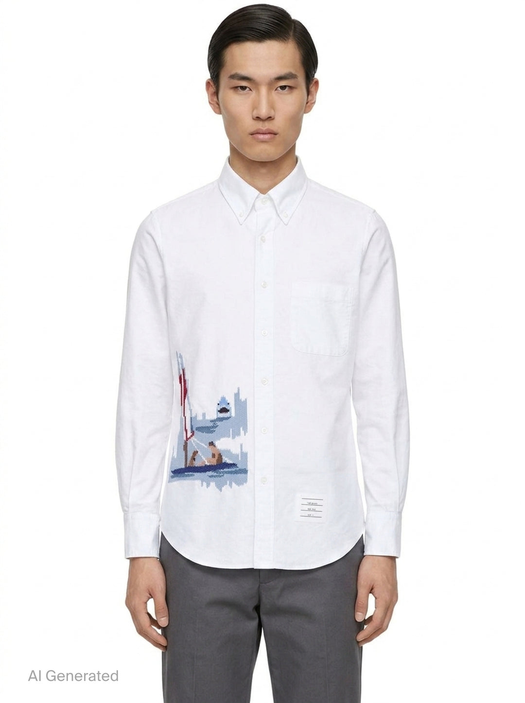 Straight Fit Long Sleeve Shirt | Thom Browne | Club21 - front