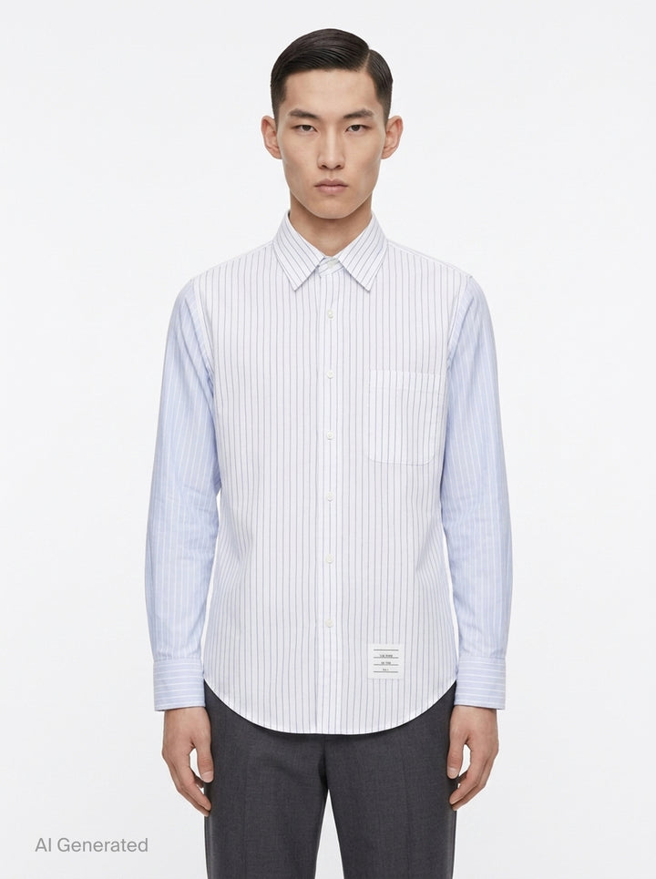 Straight Fit Long Sleeve Shirt | Thom Browne | Club21 - front