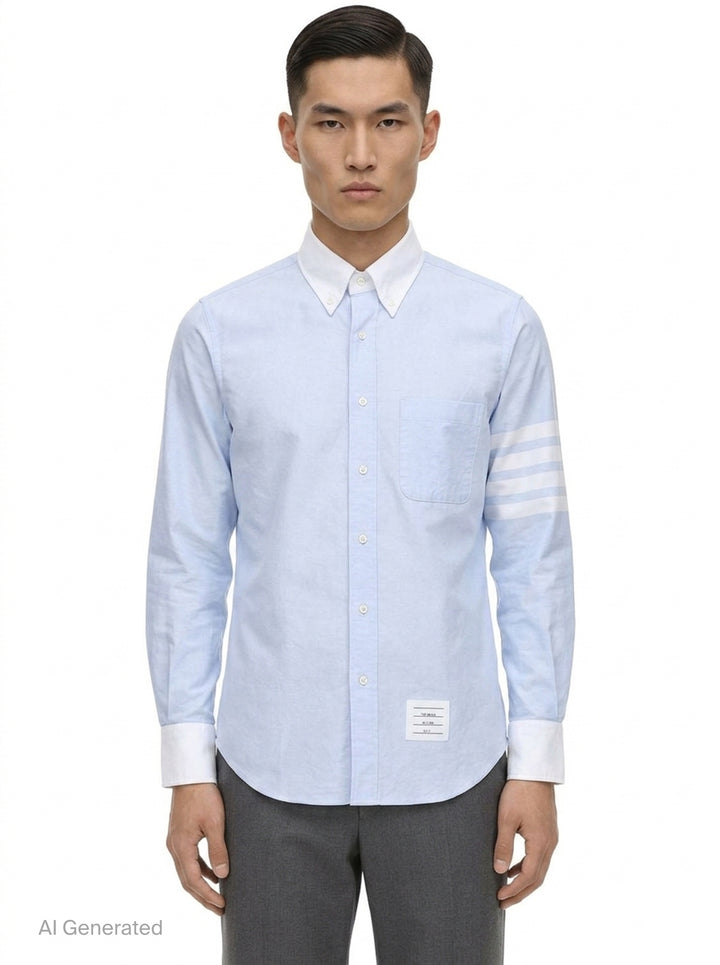 Straight Fit Long Sleeve Shirt | Thom Browne | Club21 - front