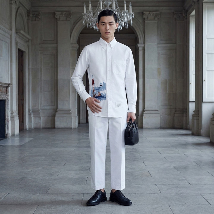 Straight Fit Long Sleeve Shirt | Thom Browne | Club21 - lifestyle