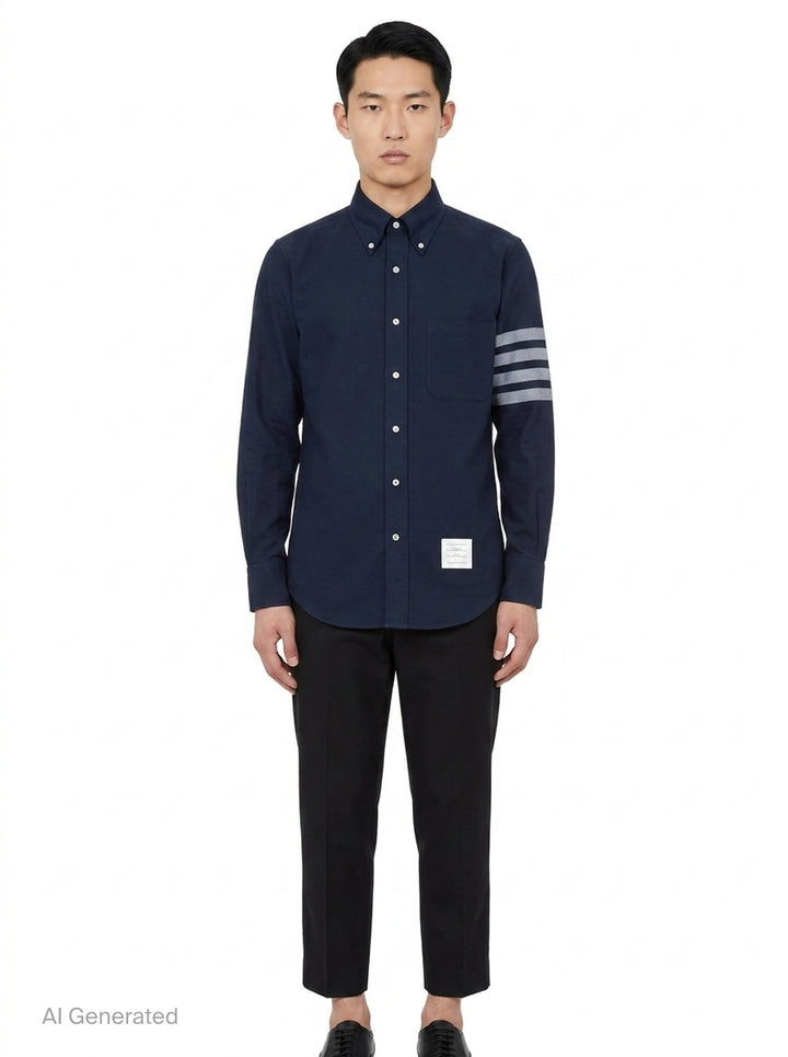 Straight Fit Long Sleeve Shirt | Thom Browne | Club21 - front