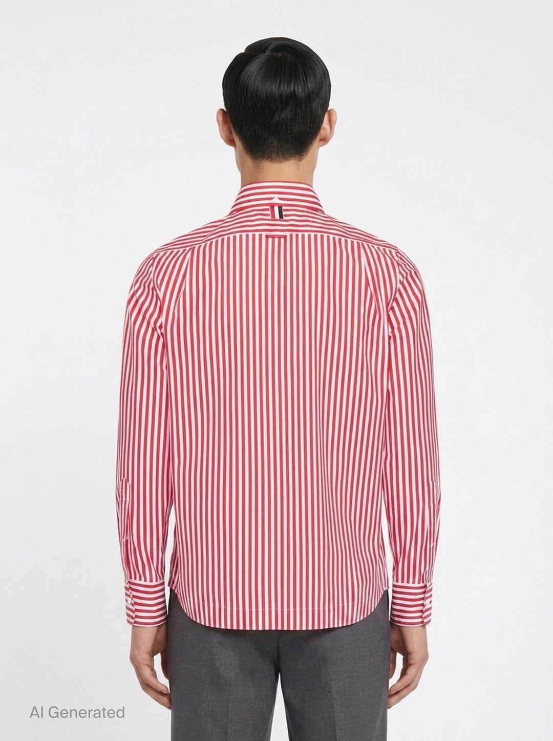 Straight Fit Long Sleeve Striped Shirt | Thom Browne | Club21 - back