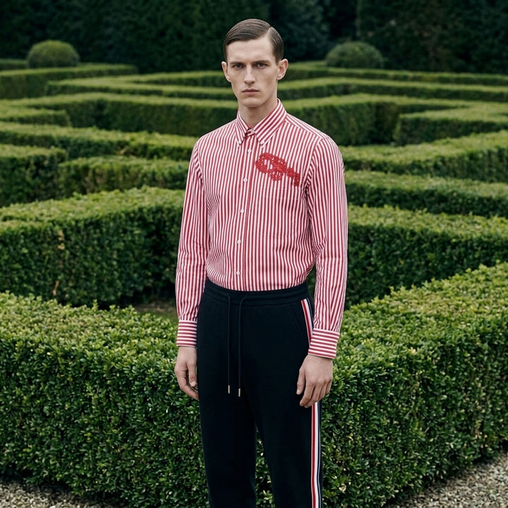 Straight Fit Long Sleeve Striped Shirt | Thom Browne | Club21 - lifestyle