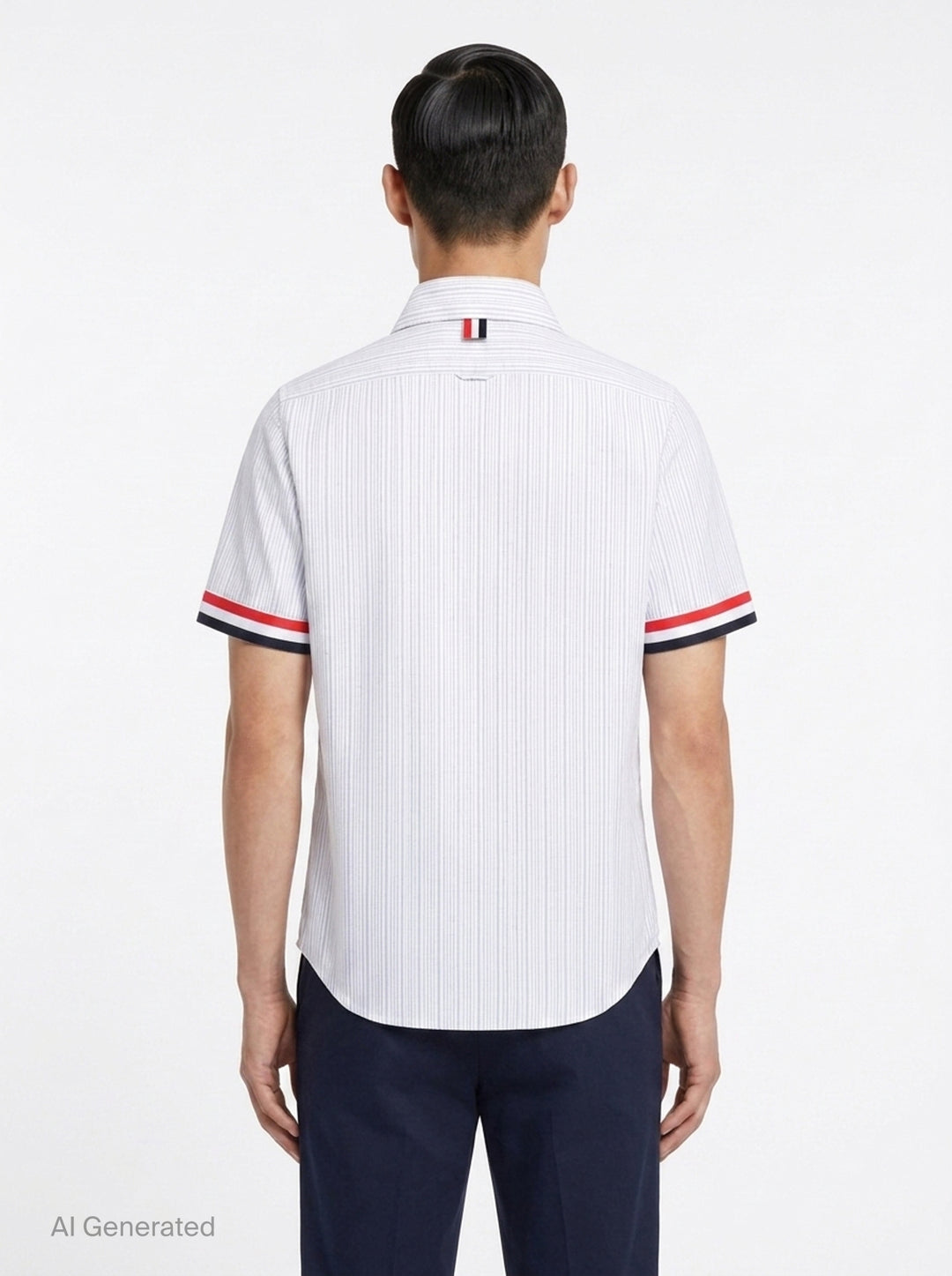 Straight Fit Short Sleeve Button Down Shirt | Thom Browne | Club21 - back