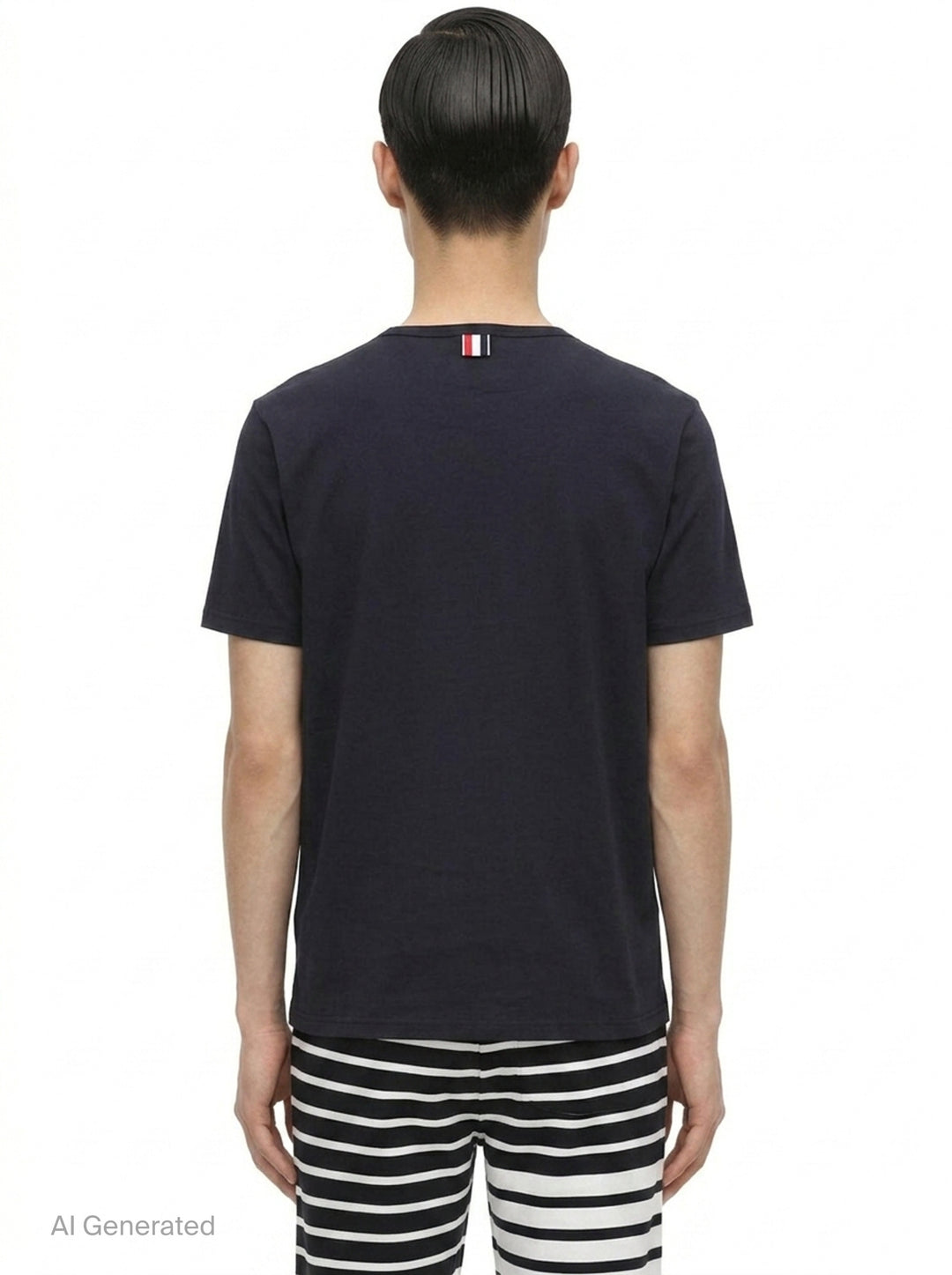Stripe Detail Pocket Tee | Thom Browne | Club21 - back