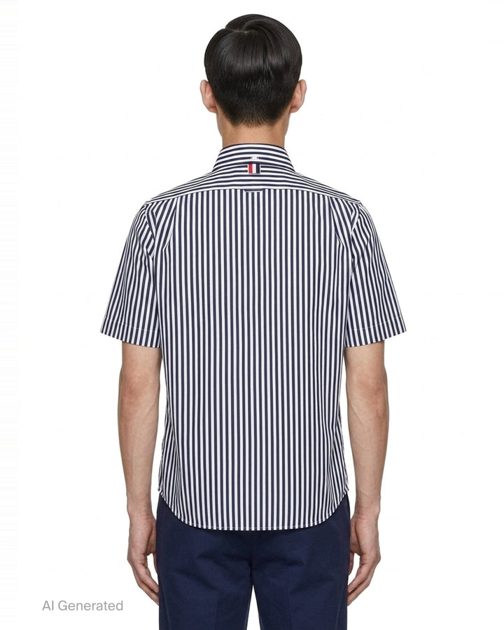 Striped Short Sleeve Shirt | Thom Browne | Club21 - back