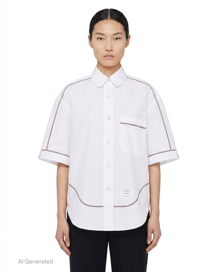 Supersized Short Sleeve Round Shirt | Thom Browne | Club21 - front